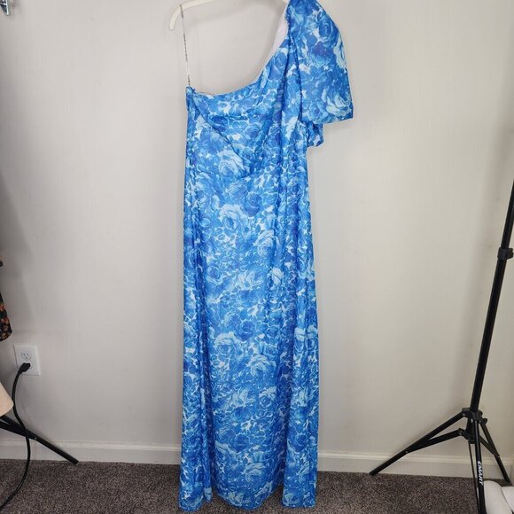 NWT Sachin & Babi Chelsea One Shoulder Gown Mediterranean Blooms Size10 - Picture 5 of 15